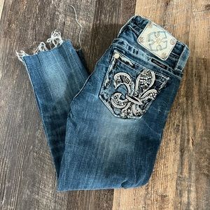 Miss Me Cropped Raw Hem Skinny Jean